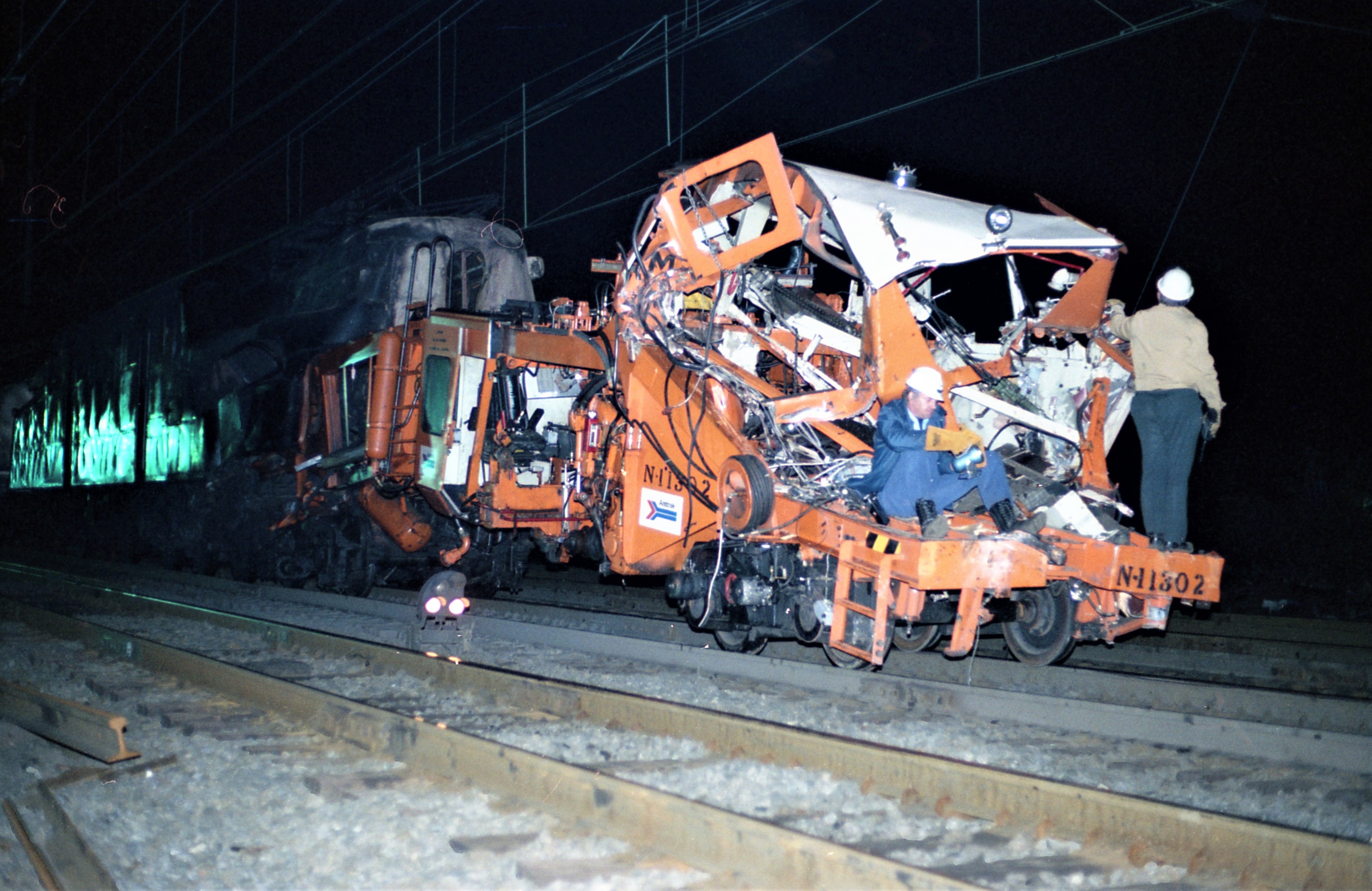 CR GG-1 #918 & Amtrak maint equip pushed by CR SW1500 #9589. March